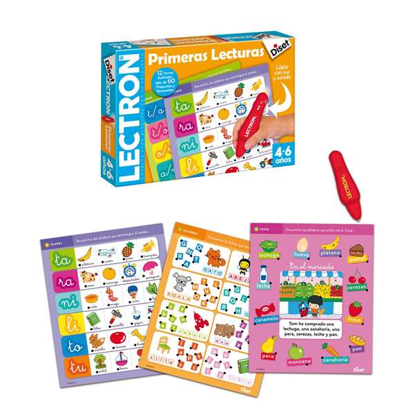 Diset Lectron - Lápiz Primeras Lecturas - Jeu éducatif électronique en espagnol pour enfants dès 4 ans - Stylo avec sons et lumières Diset Lectron - Lápiz Primeras Lecturas - Jeu éducatif électronique en espagnol pour enfants dès 4 ans - Stylo avec sons et lumières
