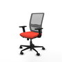 Chaise Haches Synchrone/Traslack tissu Orange foncé Maille Gris Base en nylon noir Accoudoir 2D Sans appui-tête Roulettes 65mm nylon