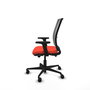 Chaise Haches Synchrone/Traslack tissu Orange foncé Maille Gris Base en nylon noir Accoudoir 2D Sans appui-tête Roulettes 65mm nylon