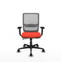 Chaise Haches Synchrone/Traslack tissu Orange foncé Maille Gris Base en nylon noir Accoudoir 2D Sans appui-tête Roulettes 65mm nylon