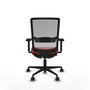 Chaise Haches Synchrone/Traslack tissu Orange foncé Maille Gris Base en nylon noir Accoudoir 2D Sans appui-tête Roulettes 65mm nylon