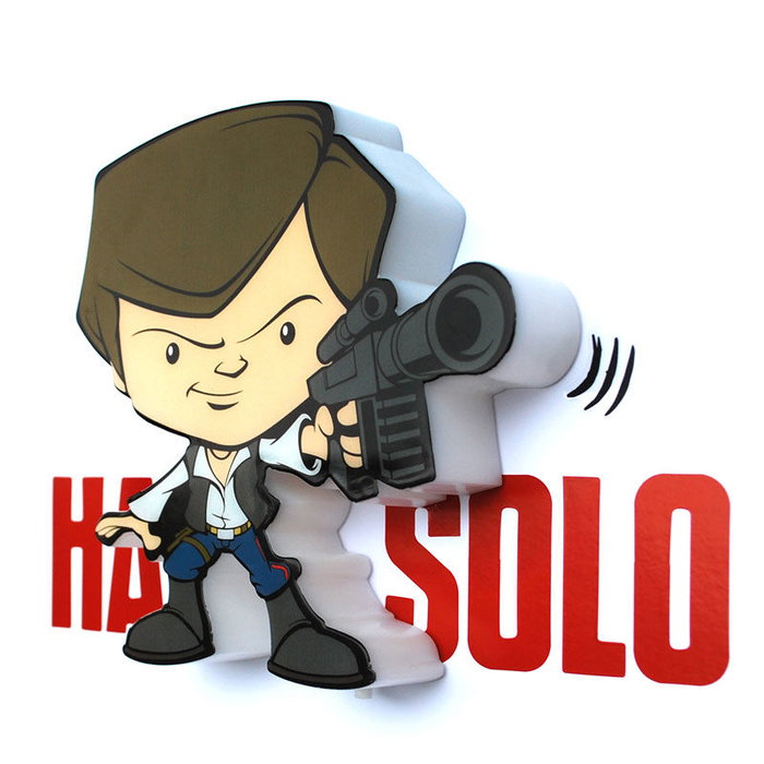 3D LIGHT FX - Lampe LED 3D Hans Solo Star Wars Mini - Fonctionne avec 2 piles AAA - Ne chauffe pas au toucher