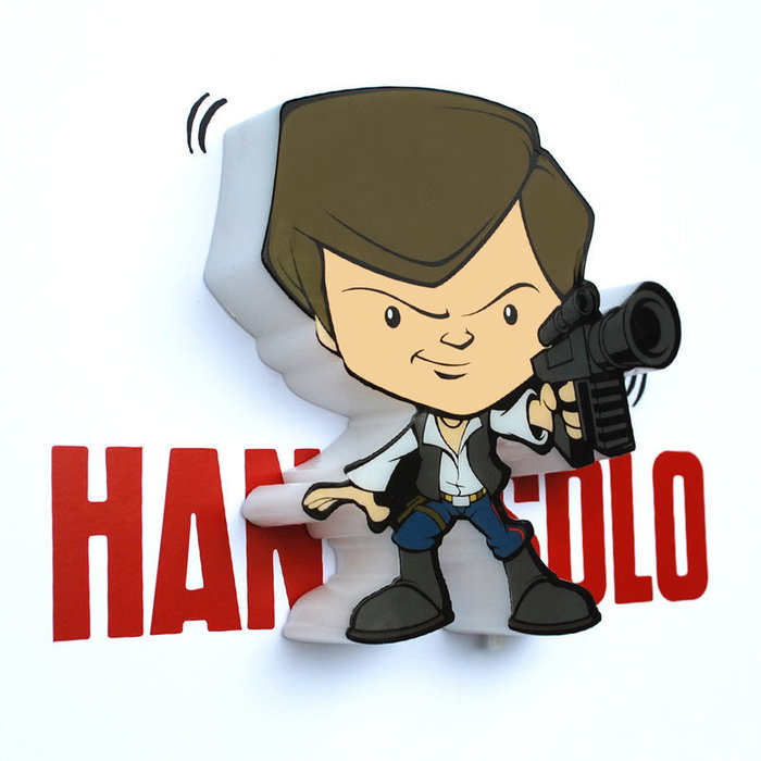 3D LIGHT FX - Lampe LED 3D Hans Solo Star Wars Mini - Fonctionne avec 2 piles AAA - Ne chauffe pas au toucher