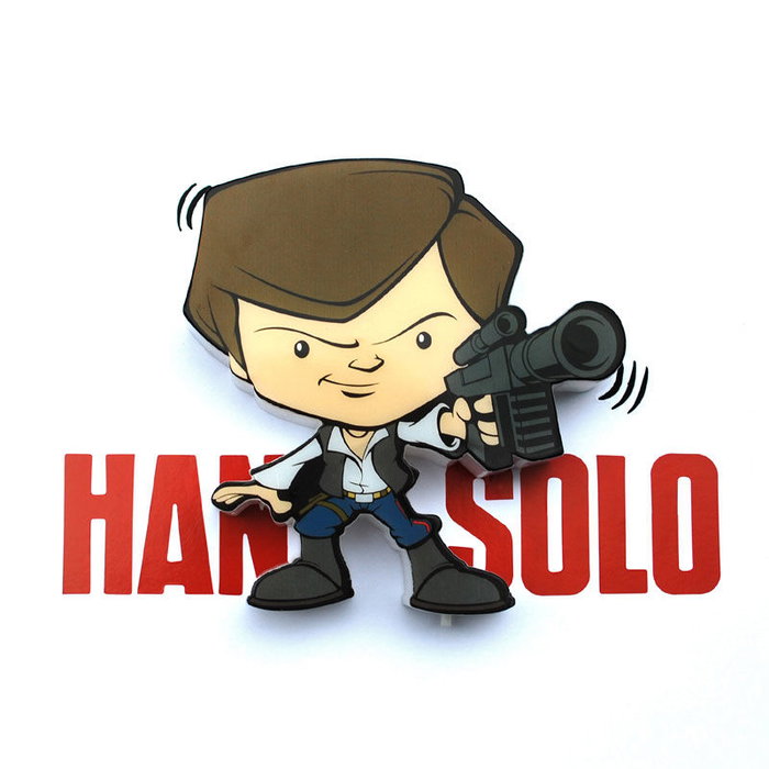 3D LIGHT FX - Lampe LED 3D Hans Solo Star Wars Mini - Fonctionne avec 2 piles AAA - Ne chauffe pas au toucher