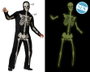 Costume Squelette Homme Adulte Brillant dans le Noir avec Masque - Taille XS-S - Noir - Polyester - Pour Halloween