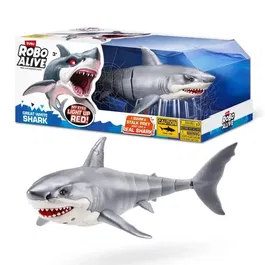 Zuru Shark Attack Robo Alive - Grand requin blanc jouet interactif avec mouvements réalistes et yeux brillants