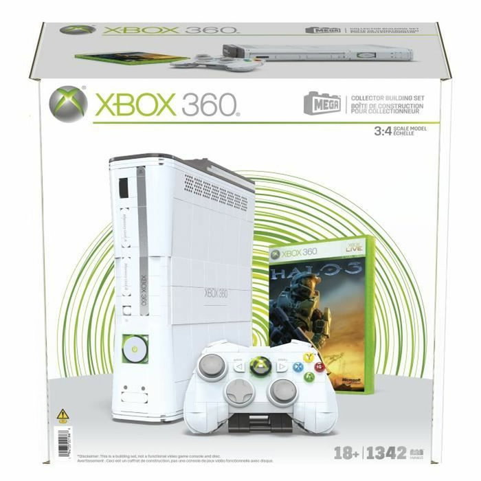 MEGA Réplique Xbox 360 - Coffret de construction 1342 pièces avec manette LED MEGA Réplique Xbox 360 - Coffret de construction 1342 pièces avec manette LED