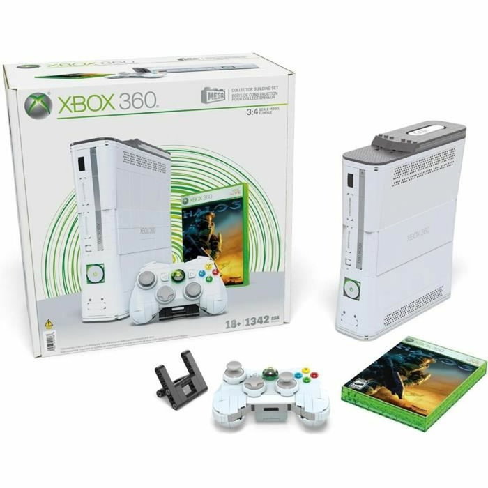 MEGA Réplique Xbox 360 - Coffret de construction 1342 pièces avec manette LED MEGA Réplique Xbox 360 - Coffret de construction 1342 pièces avec manette LED