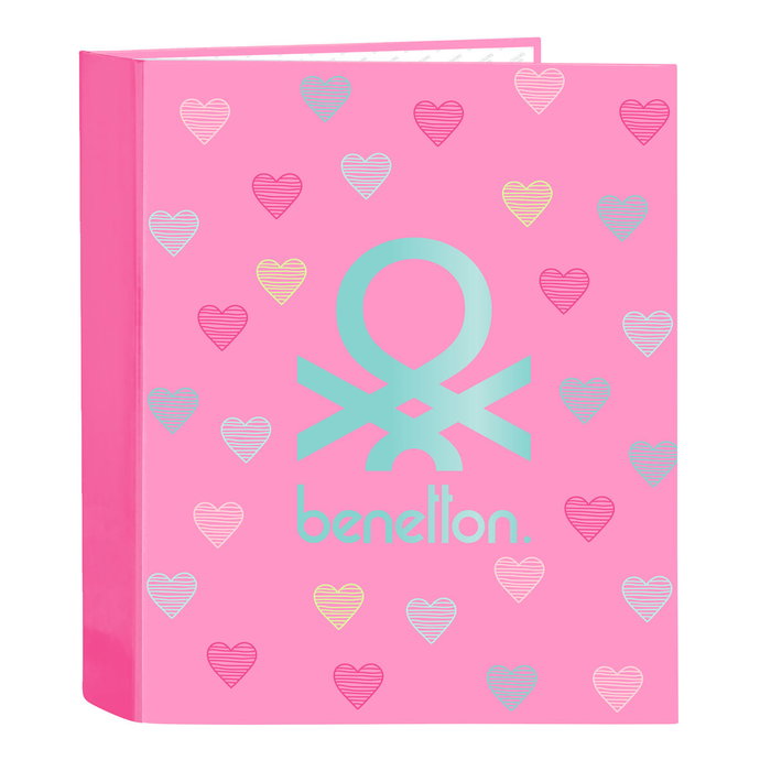 Reliure à anneaux Benetton Heart Rose A4 27 x 33 x 6 cm Reliure à anneaux Benetton Heart Rose A4 27 x 33 x 6 cm