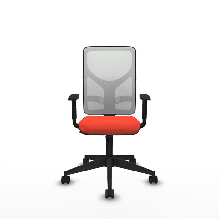Chaise Motilla Synchro 3 positions tissu Orange foncé Maille Blanc Base pyramidale noire Accoudoir 1D Sans appui-tête Roulettes 65mm nylon Chaise Motilla Synchro 3 positions tissu Orange foncé Maille Blanc Base pyramidale noire Accoudoir 1D Sans appui-tête Roulettes 65mm nylon