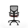 Chaise Motilla Synchro 3 positions tissu Orange foncé Maille Blanc Base pyramidale noire Accoudoir 1D Sans appui-tête Roulettes 65mm nylon