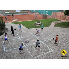 Schildkröt Set de Street Racket - 2 Raquettes, 2 Balles, Cercles de Rue - Sport de Raquette Flexible pour Enfants