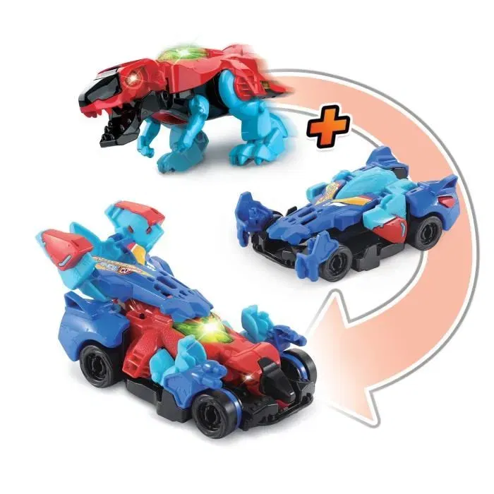 VTECH Petits Switch & Go Dinos Combo - Jouet 2 en 1 Dinosaure Transformable en Véhicule, Effets Sonores, Phrases, pour Enfant à Partir de 4 Ans (Modèles Différents)