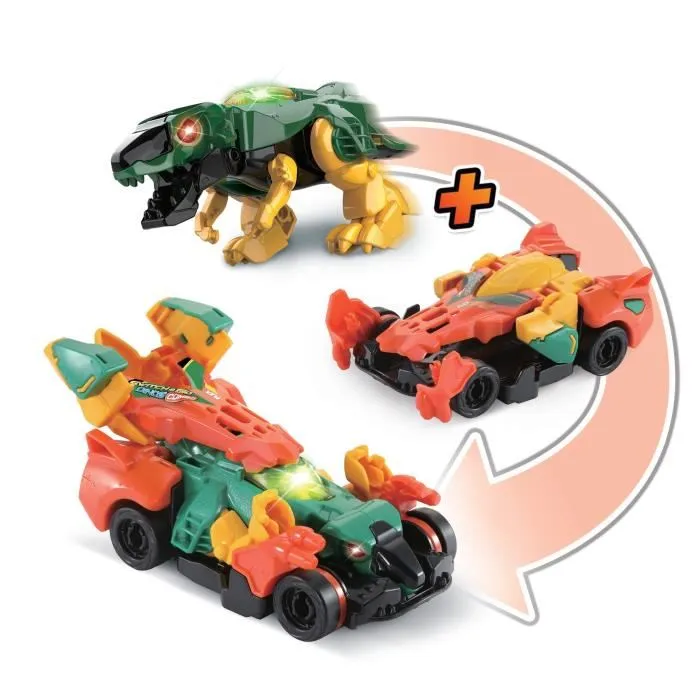 VTECH Petits Switch & Go Dinos Combo - Jouet 2 en 1 Dinosaure Transformable en Véhicule, Effets Sonores, Phrases, pour Enfant à Partir de 4 Ans (Modèles Différents)