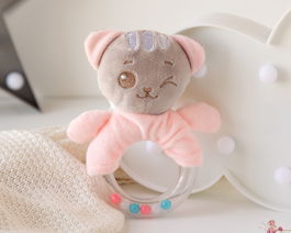 Hochet Chat 18 cm Rose