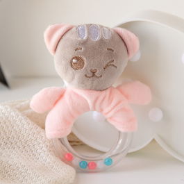 Hochet Chat 18 cm Rose