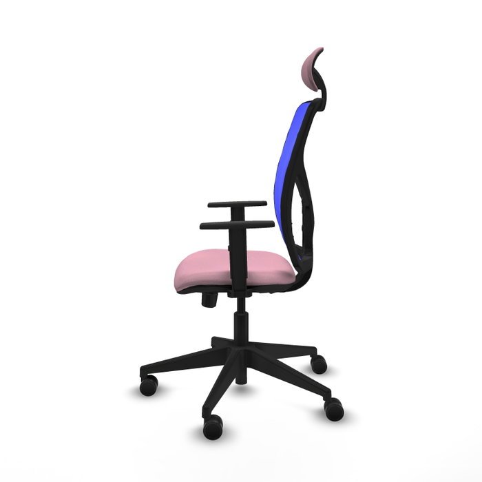 Piqueras Y Crespo Chaise de bureau Motilla, Assise Rose et Dossier Bleu, Mécanisme Sincro/Traslack