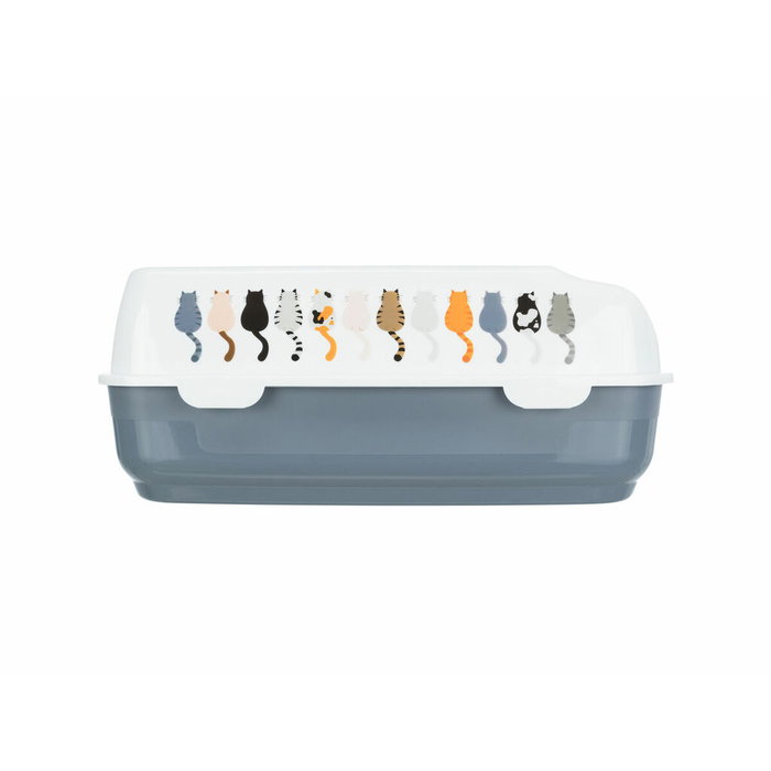 Trixie Bac à litière Delio avec rebord, Gris et blanc Trixie Bac à litière Delio avec rebord, Gris et blanc