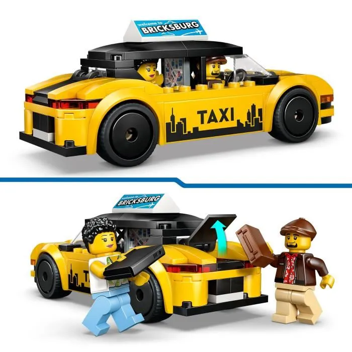 LEGO City 60487 Le Taxi Jaune - Set de Construction avec 2 Minifigurines - Jouet pour Enfants dès 5 Ans
