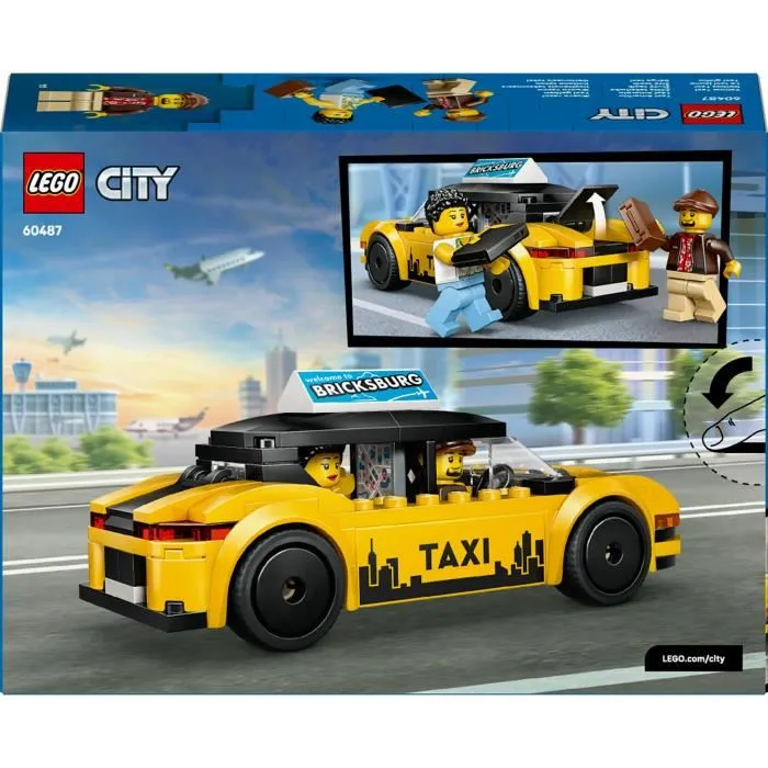 LEGO City 60487 Le Taxi Jaune - Set de Construction avec 2 Minifigurines - Jouet pour Enfants dès 5 Ans