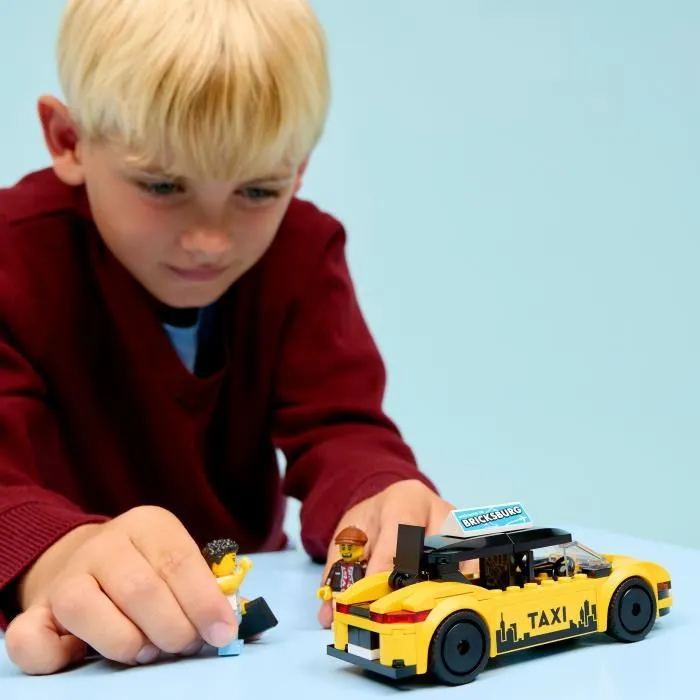 LEGO City 60487 Le Taxi Jaune - Set de Construction avec 2 Minifigurines - Jouet pour Enfants dès 5 Ans