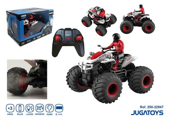 Crazon Moto Quad radiocommandé 1:14 avec lumières et sons - Rouge Crazon Moto Quad radiocommandé 1:14 avec lumières et sons - Rouge