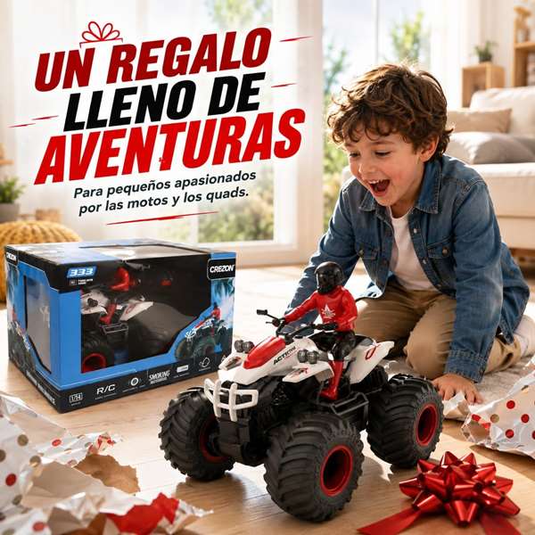 Crazon Moto Quad radiocommandé 1:14 avec lumières et sons - Rouge Crazon Moto Quad radiocommandé 1:14 avec lumières et sons - Rouge