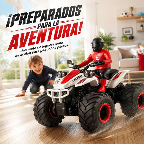Crazon Moto Quad radiocommandé 1:14 avec lumières et sons - Rouge Crazon Moto Quad radiocommandé 1:14 avec lumières et sons - Rouge