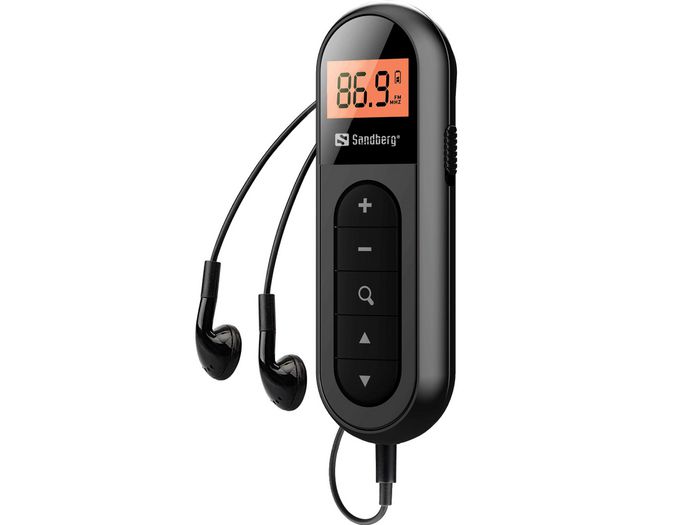 Sandberg Pocket Radio - Radio FM de poche rechargeable, ultra-compacte avec écouteurs, idéale pour le sport et l'urgence