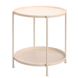 GIFTDECOR Table auxiliaire ronde double Beige