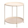 GIFTDECOR Table auxiliaire ronde double Beige