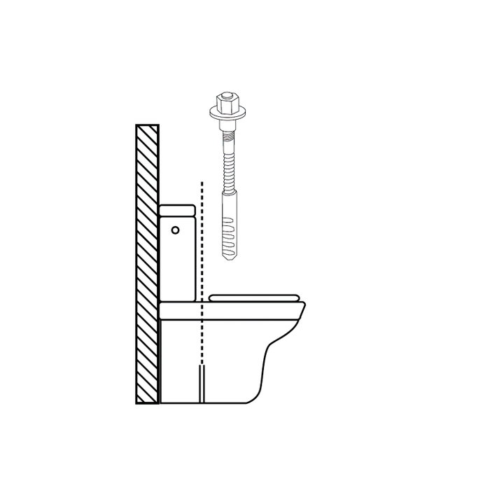 WOLFPACK LINEA PROFESIONAL Kit sanitaire fixation WC 5x75 mm Bichromaté (2 pièces)