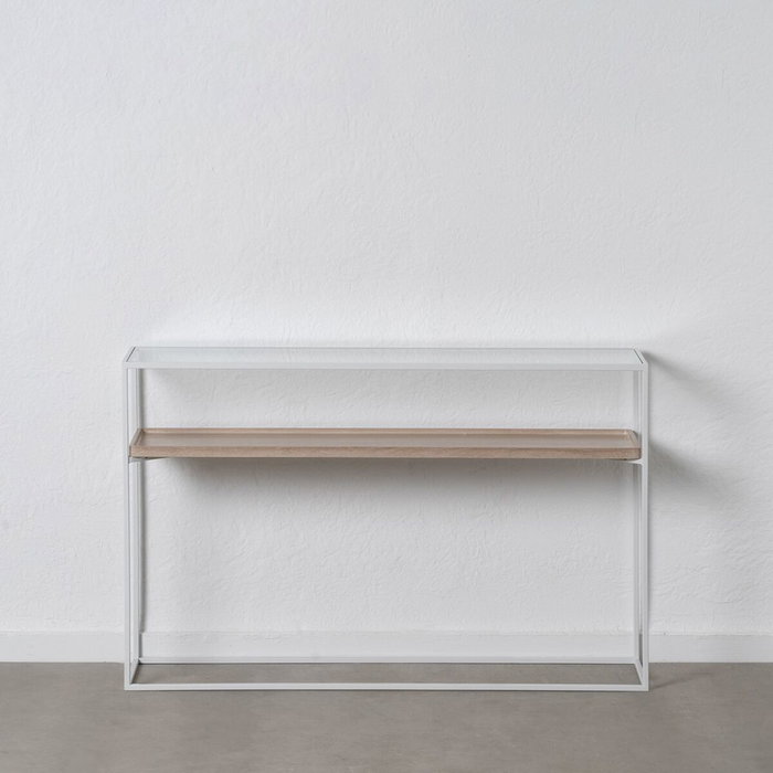 BigBuy Home Meuble d'Entrée Blanc Naturel 120 x 30 x 75 cm BigBuy Home Meuble d'Entrée Blanc Naturel 120 x 30 x 75 cm