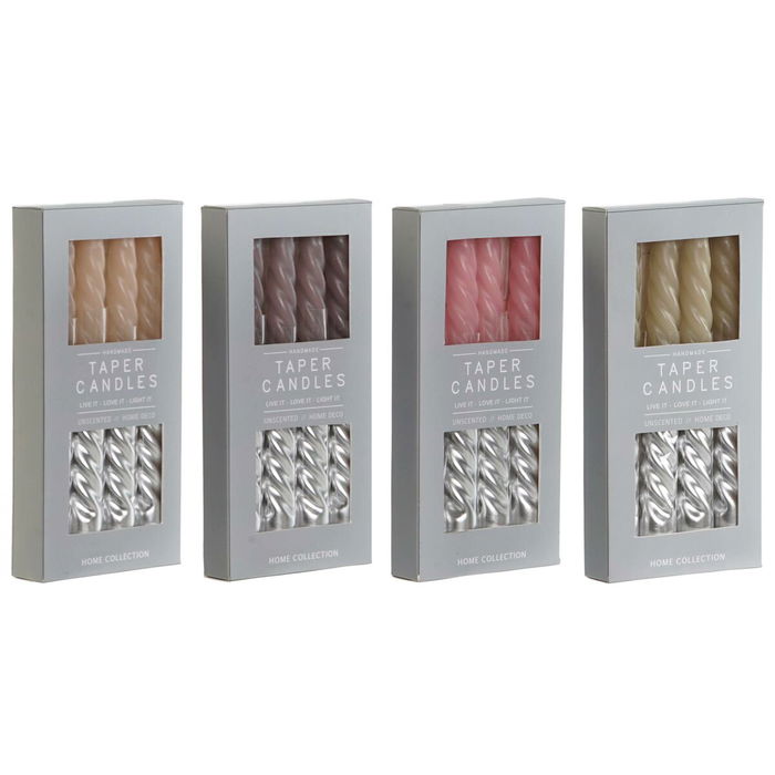 Ensemble de Bougies DKD Home Decor Bicolore 2 x 2 x 18,5 cm 4 Pièces (4 Unités)