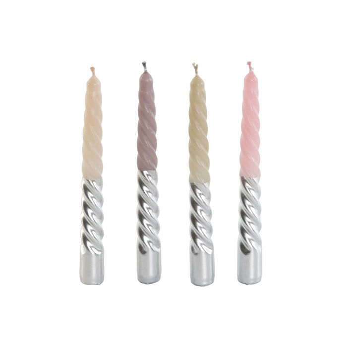 Ensemble de Bougies DKD Home Decor Bicolore 2 x 2 x 18,5 cm 4 Pièces (4 Unités)