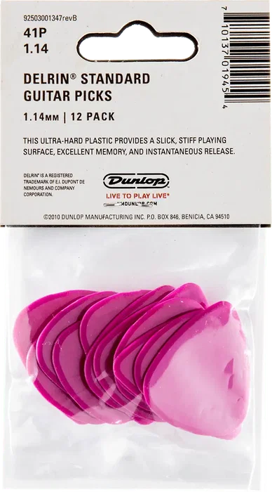 Dunlop Pack 12 Médiators Delrin 500 - 1,14mm Dunlop Pack 12 Médiators Delrin 500 - 1,14mm