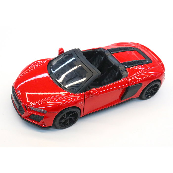 Deqube - Voiture à système Pullback - Réplique Audi R8 Spyder à l'échelle 1:32 en métal - Rouge - Référence D00382 Deqube - Voiture à système Pullback - Réplique Audi R8 Spyder à l'échelle 1:32 en métal - Rouge - Référence D00382