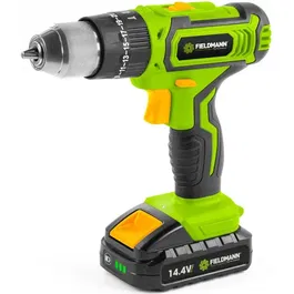 Fieldmann FDV 10350-A Perceuse Visseuse à Percussion 14,4V, Li-Ion 1400mAh, Mandrin 13mm, LED, 25 Nm, 0-1400 tr/min, 19+1+1 Positions, 13 Accessoires