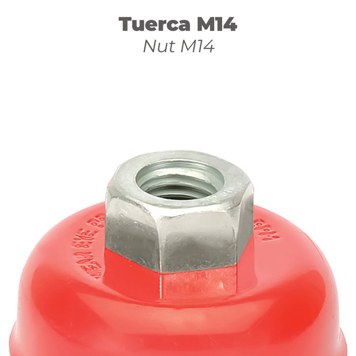 WOLFPACK LINEA PROFESIONAL Brosse en coupelle en acier tressé Ø 75 mm M14