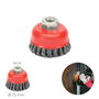 WOLFPACK LINEA PROFESIONAL Brosse en coupelle en acier tressé Ø 75 mm M14