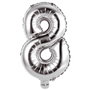 Party Time Ballon Chiffre 8 Argenté 35 cm
