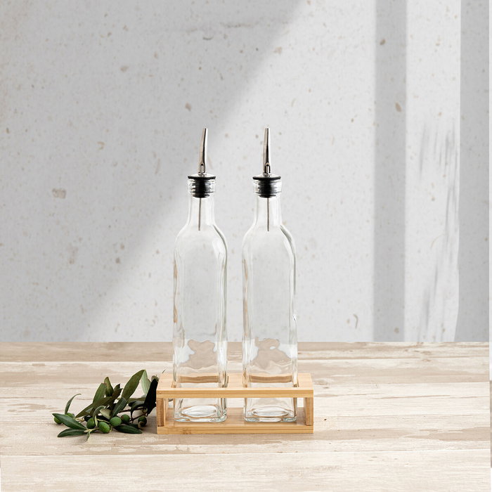 Quid Set Huilier et Vinaigrier Verre Naturalia 500 mL 2 Pièces