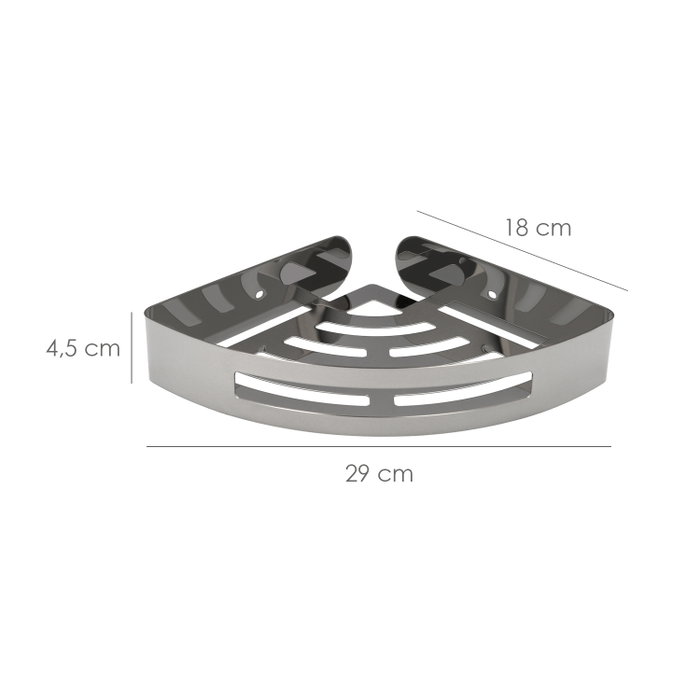 MAURER Panier de douche d'angle en acier chromé Inox MAURER Panier de douche d'angle en acier chromé Inox