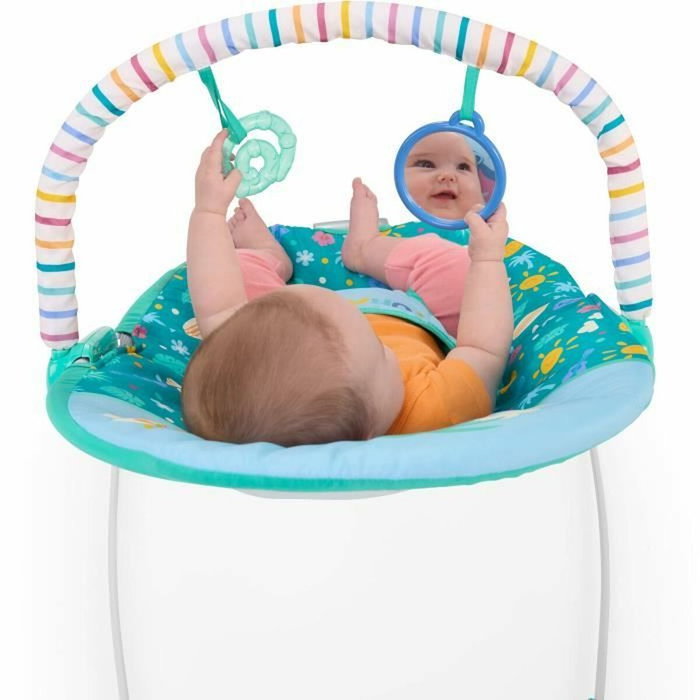 Bright Starts Disney Baby Stitch - Transat bébé avec vibrations et arche de jouets
