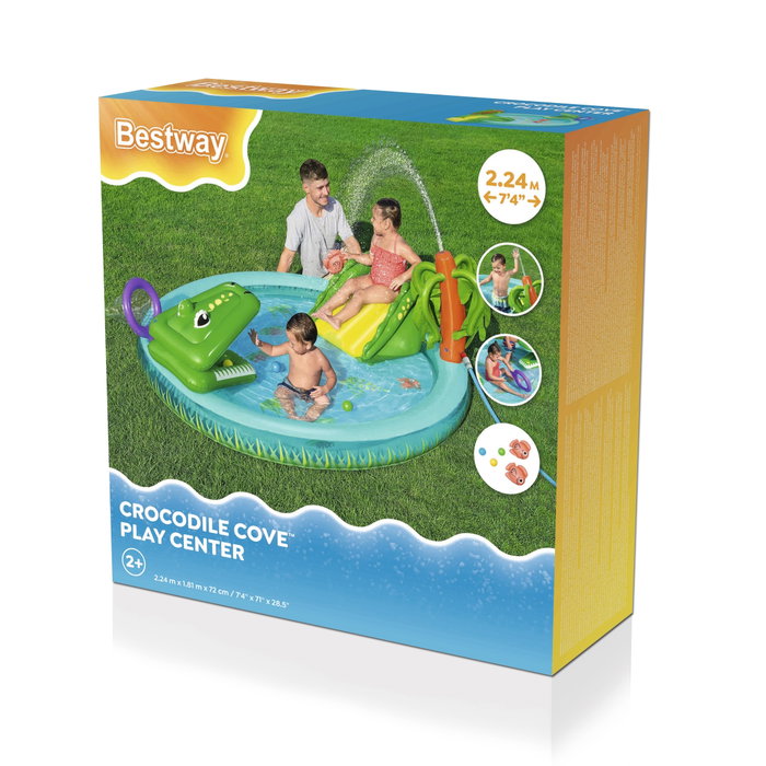 Bestway 53166 Piscine Gonflable Parc de Jeux Crocodile 224x181x72 cm +2 Ans Jardin Bestway 53166 Piscine Gonflable Parc de Jeux Crocodile 224x181x72 cm +2 Ans Jardin
