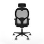 Piqueras y Crespo Chaise de Bureau avec Appui-tête 2D036G2 Noir