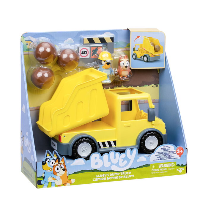 Bluey Camion Benne avec figurines Bluey et Bingo Bluey Camion Benne avec figurines Bluey et Bingo
