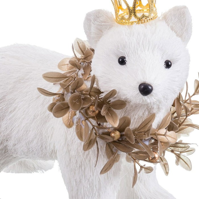 BigBuy Home Décoration de Noël Ours Blanc et Or BigBuy Home Décoration de Noël Ours Blanc et Or