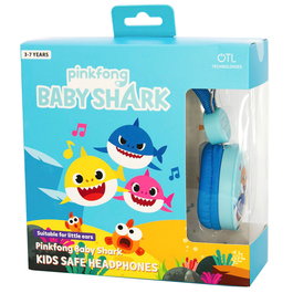 OTL TECHNOLOGIES Auriculares infantiles Baby Shark - Casque audio enfant à volume limité 85 dB pour 3-7 ans, 40 mm, jack 3.5mm, 92g, pour musique, films et jeux