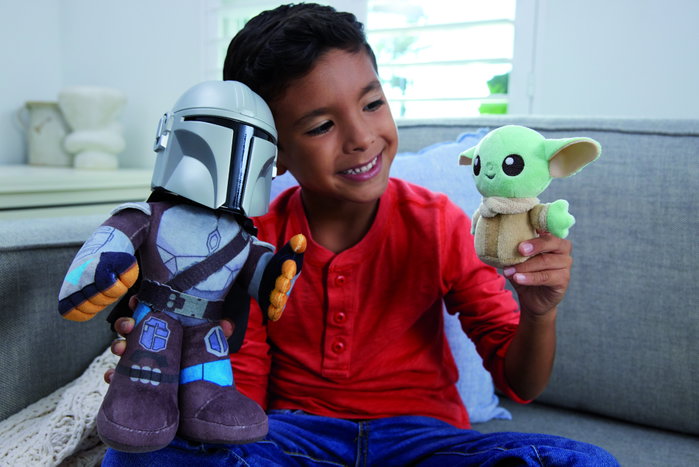 Mattel Star Wars Peluche Clan de Dos Mando avec Grogu